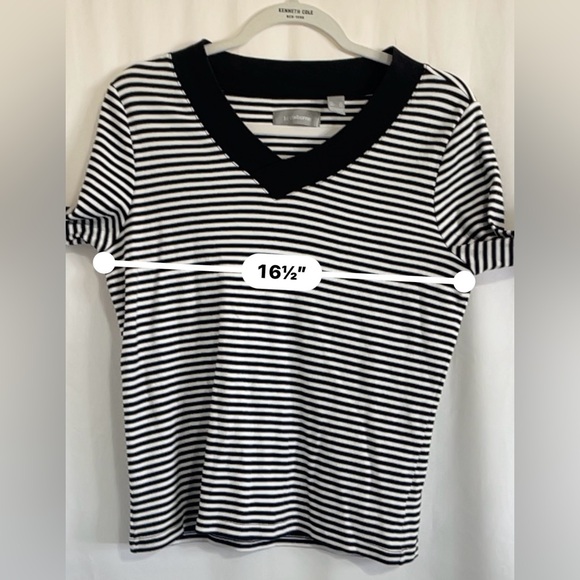 Liz Claiborne Sweater Black And White 3/4 Sleeves 100% Cotton Women’s Size XL - Picture 6 of 7